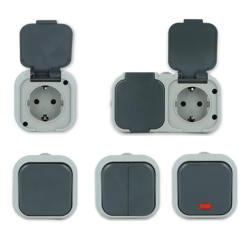 Ip54 aufputz schuko steckdosen - aufputz,