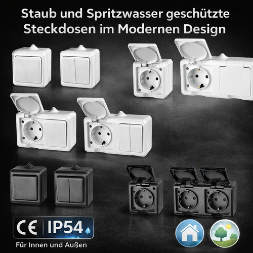 Aufputz feuchtraum serie ip54 - aufputz,
