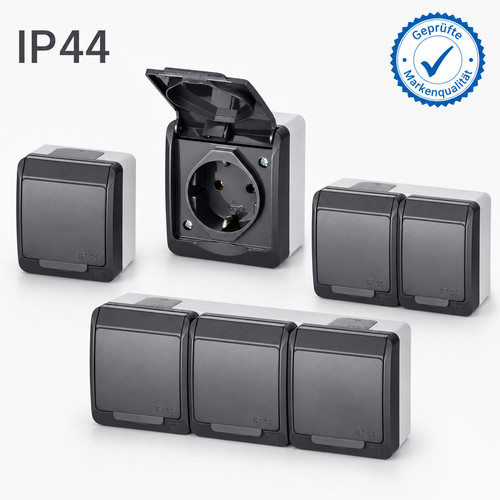 Aufputz steckdose ip44 - steckdose,